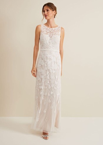 Phase Eight Ottilie Beaded Wedding Dress White Canada | XFUNBM-892